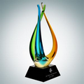 Art Glass The Tripod Award with Black Crystal Base